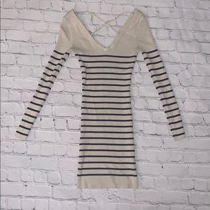 STRIPED BODYCON SWEATER DRESS